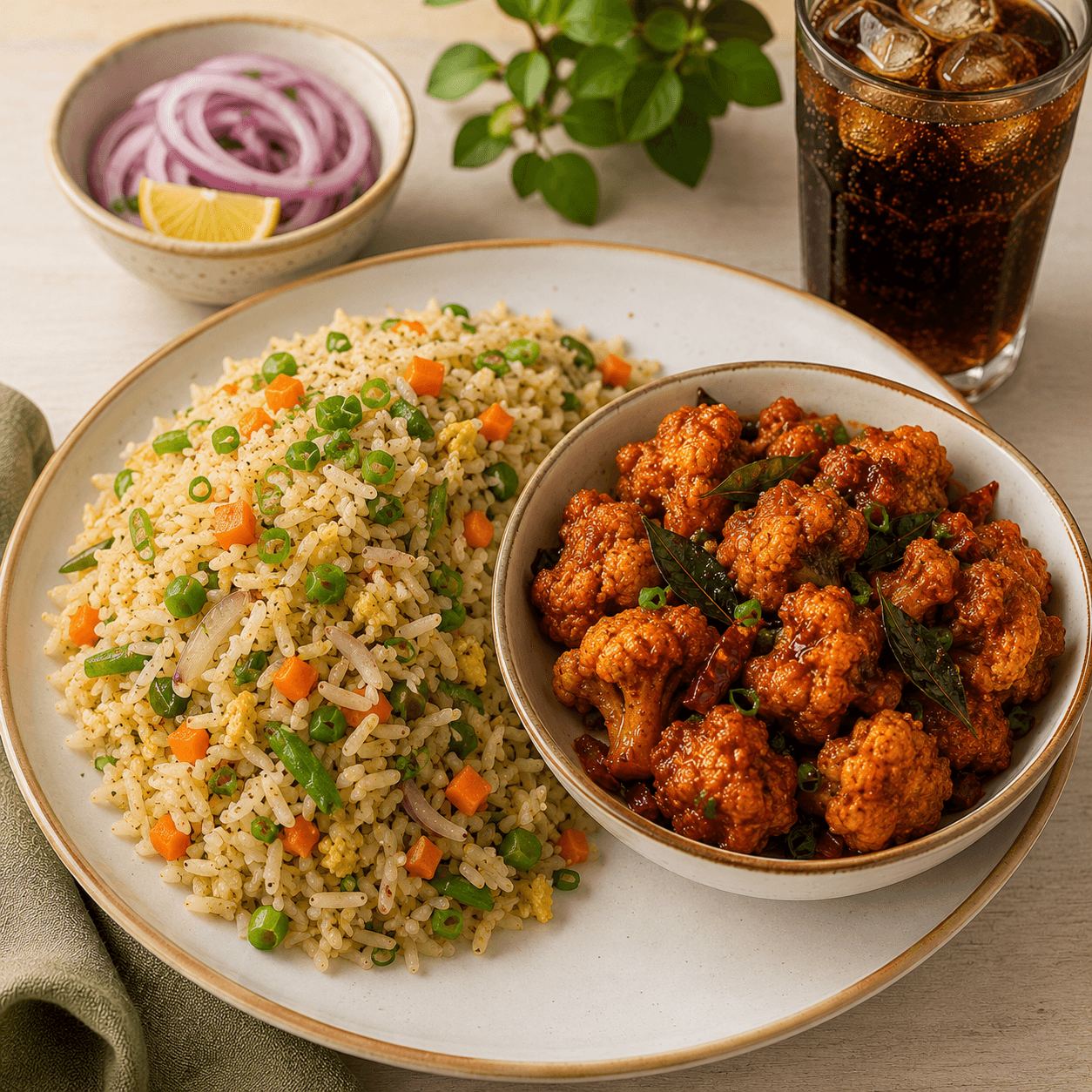 COMBO Veg Biryani + Gobi 65 + Pop