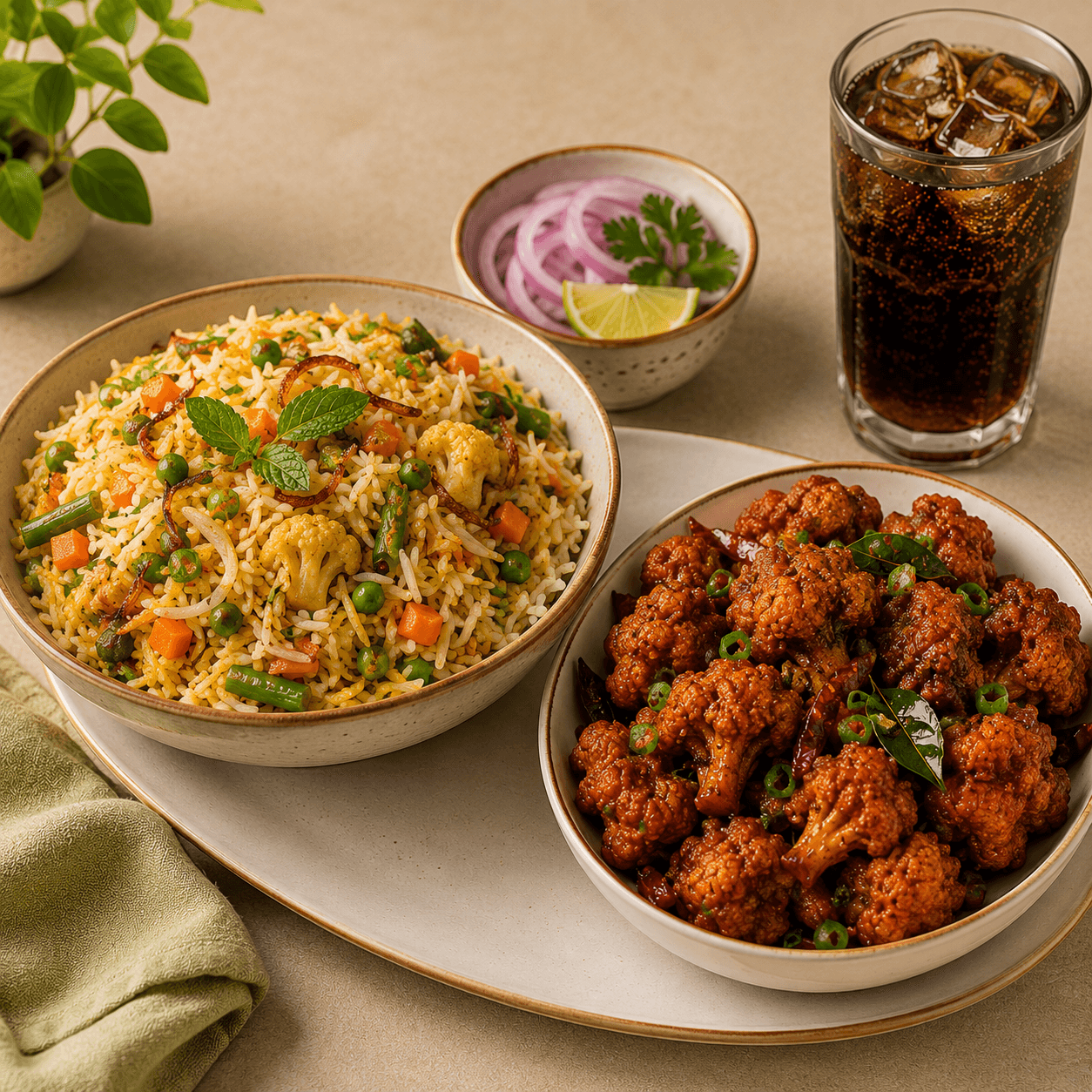 COMBO Veg Fried Rice + Gobi 65 + Pop