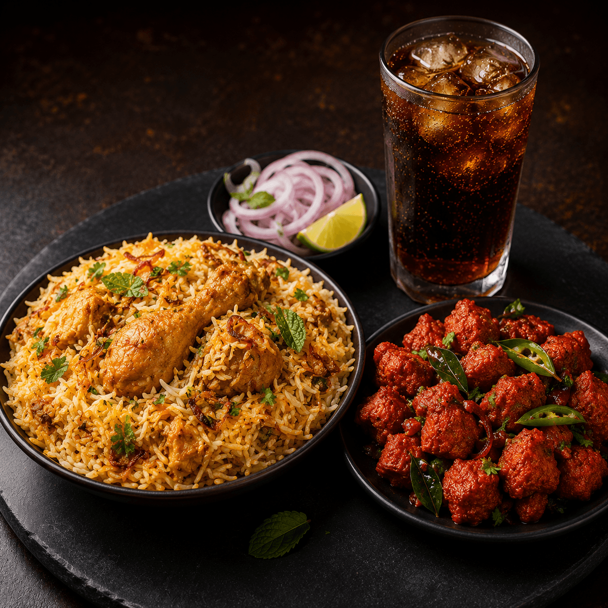 COMBO- Chicken Biryani + Chicken 65 + Pop