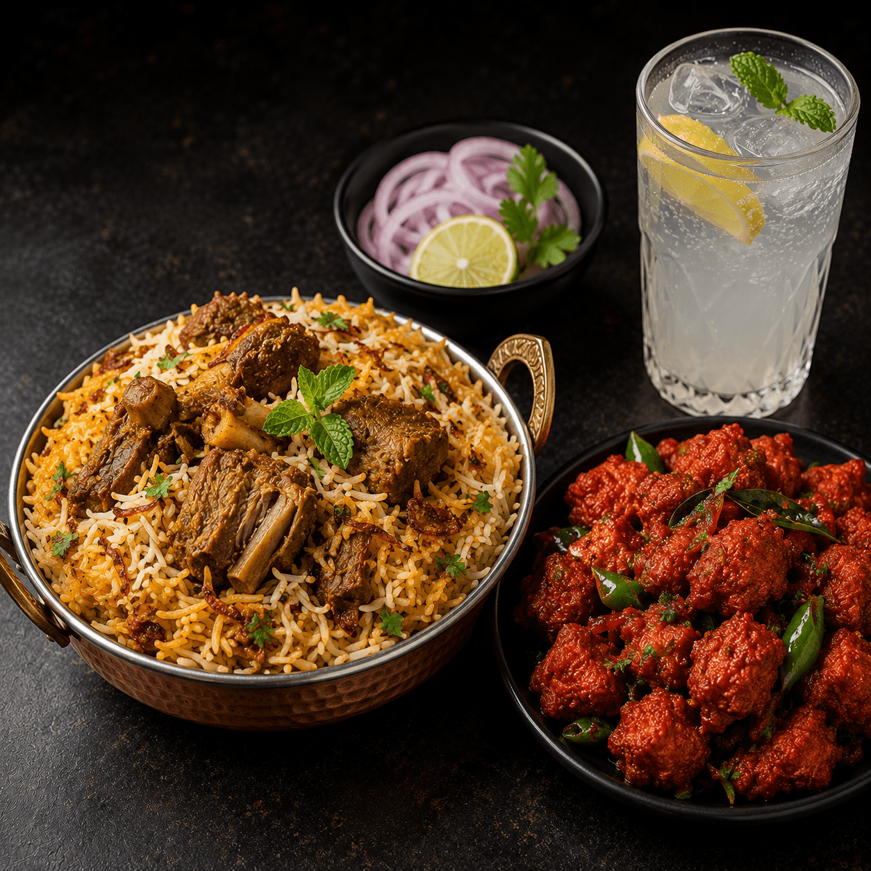 COMBO - Mutton Biryani + Chicken 65 + Pop