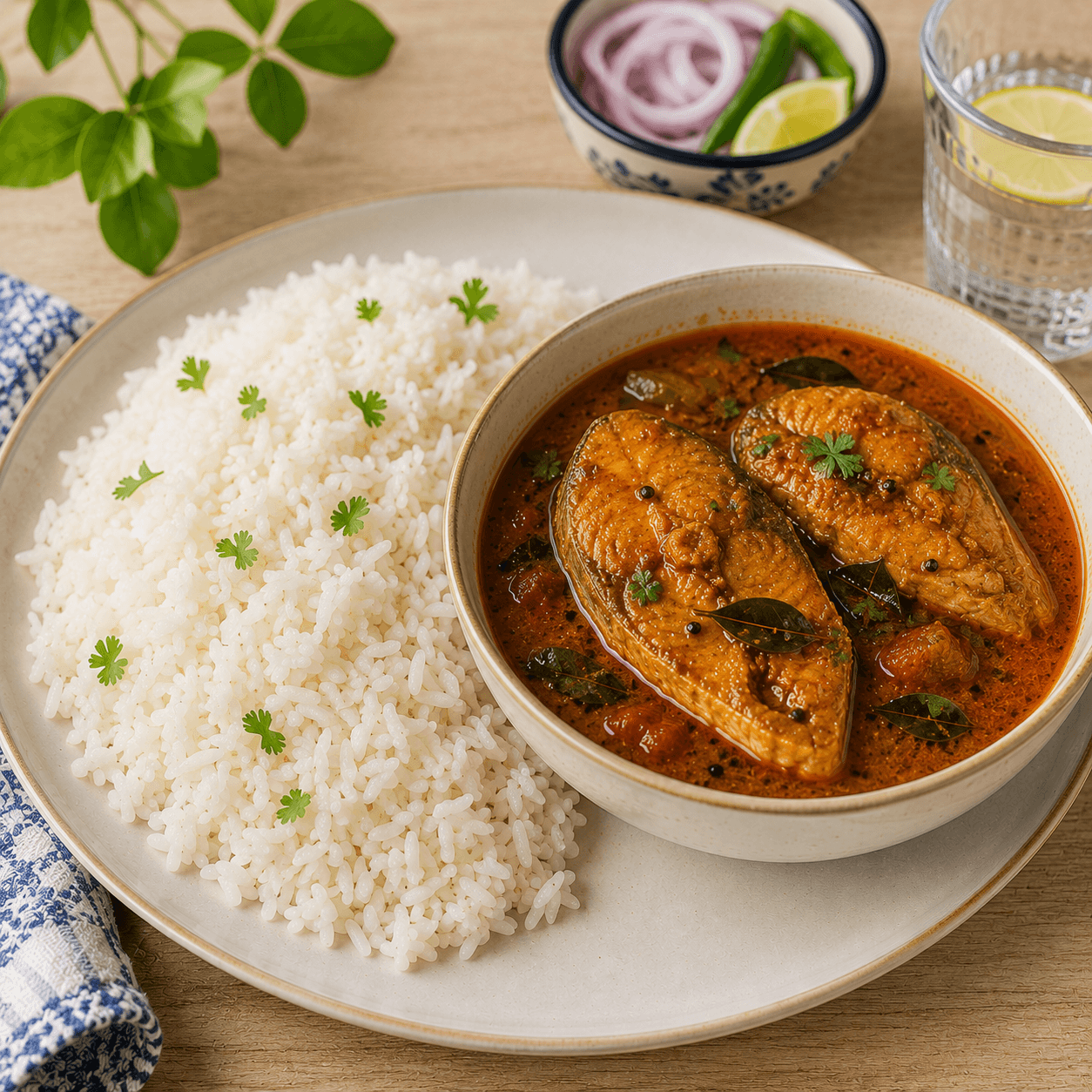 COMBO - Fish Curry and Steamed Rice